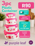 Pink Plastic Container 3pcs