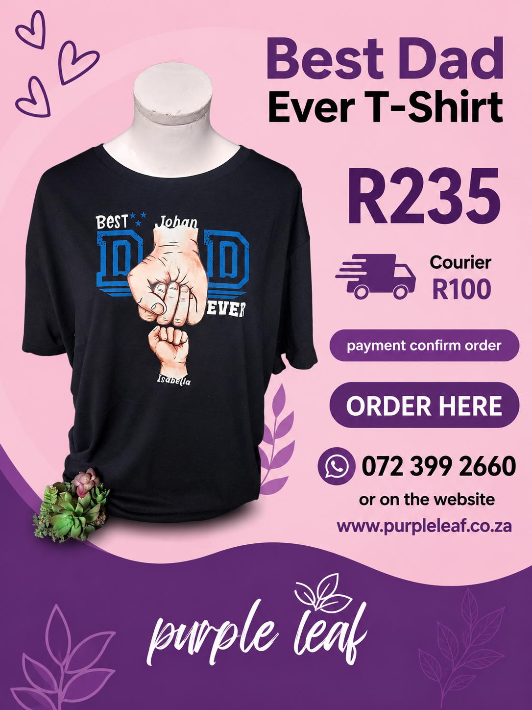 Best Dad Ever T – Shirt Color Printed