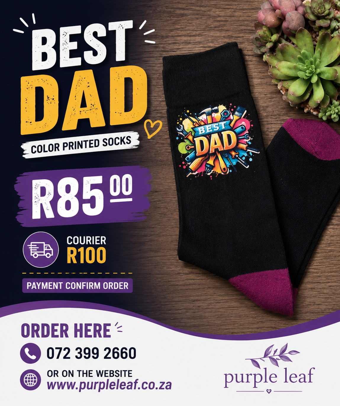 Best Dad – Color Printed Socks