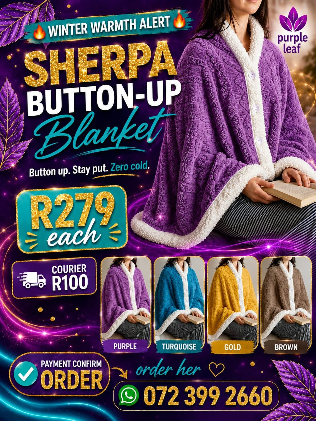 Sherpa Button-Up Blanket