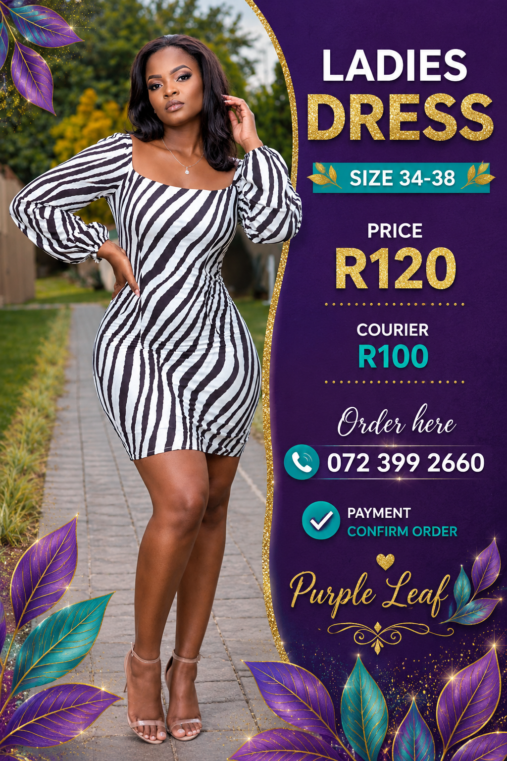 Strips Lady Dress