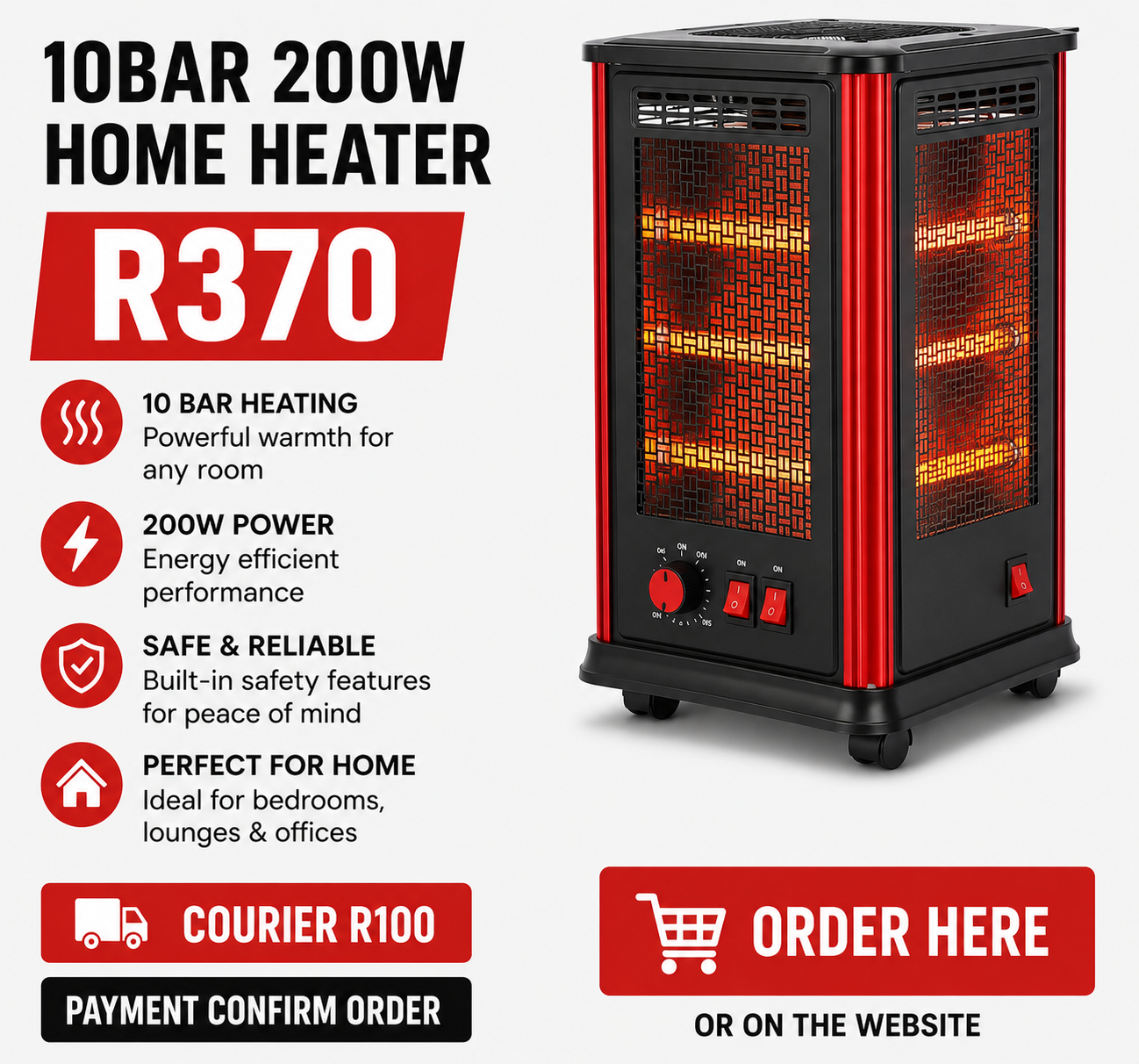 10 Bar 200W Home Heater