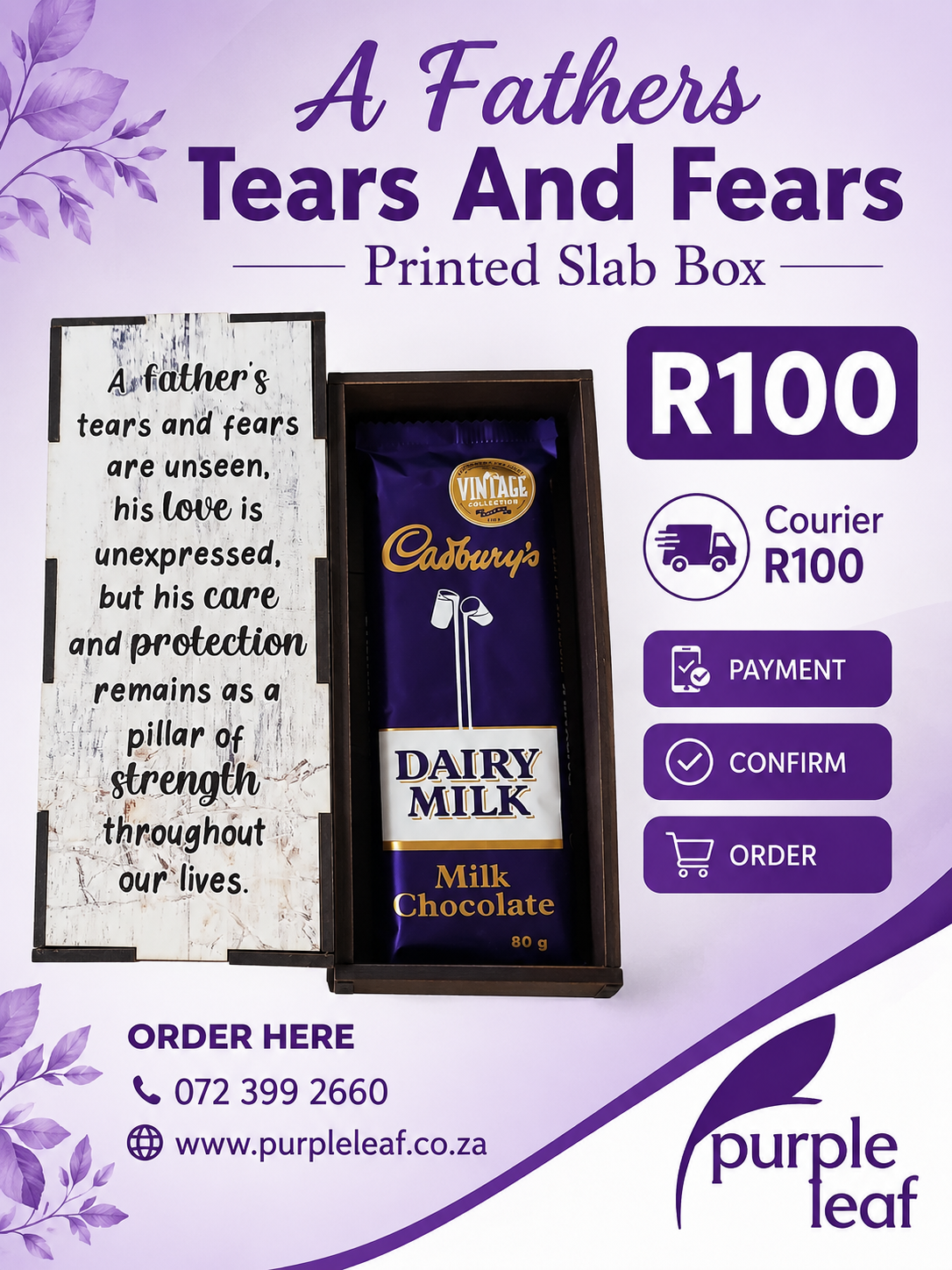 A Fathers Tears And Fears – Printed Slab Box