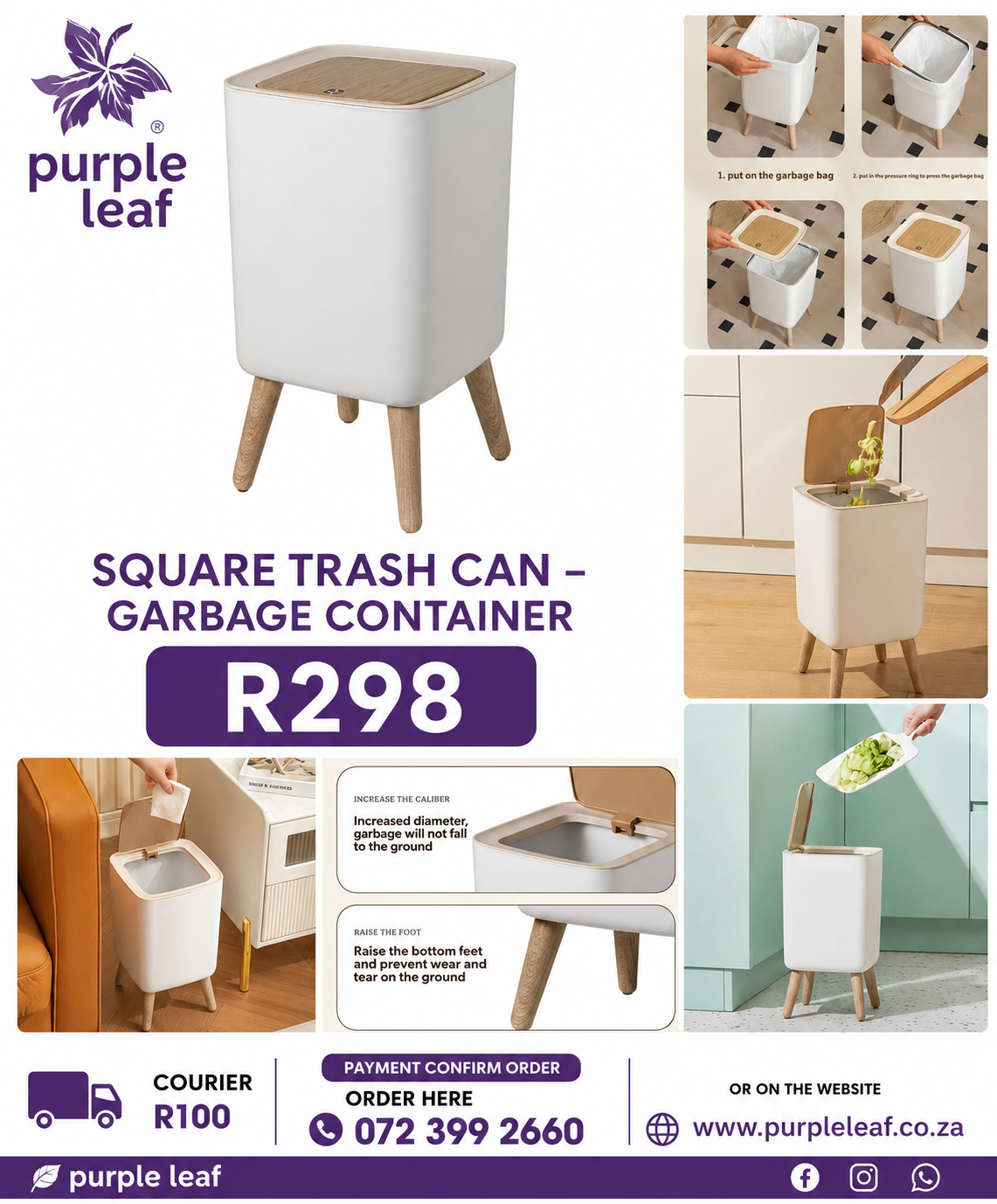 Square Trash can- Garbage container